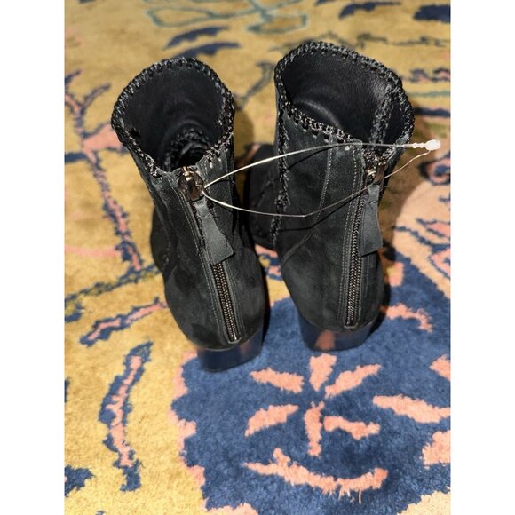 $850 Alexandre Birman Women's Black Benta Embroidered Ankle Bootie Boot sz 37.5 - Picture 4 of 14
